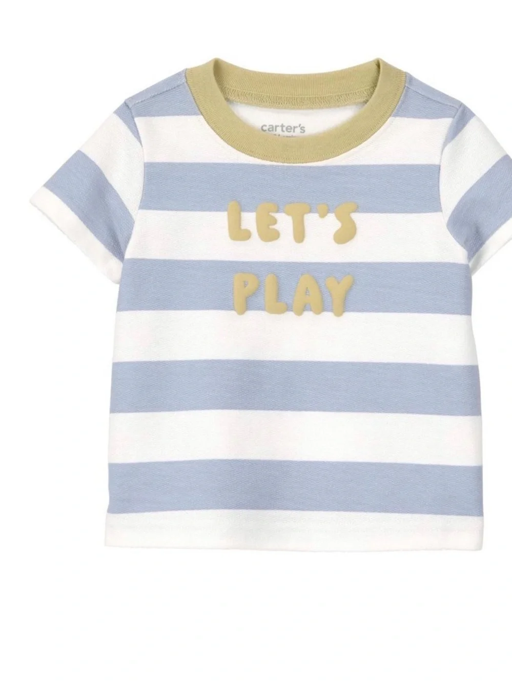 Carter's Light Blue & White Striped 'LET'S PLAY' Short Pajama Set